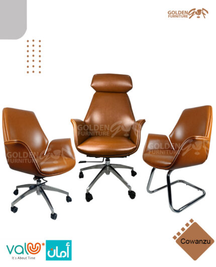 كراسي جلد انتظار من شركة جولدن فرنتشر للاثاث المكتبي